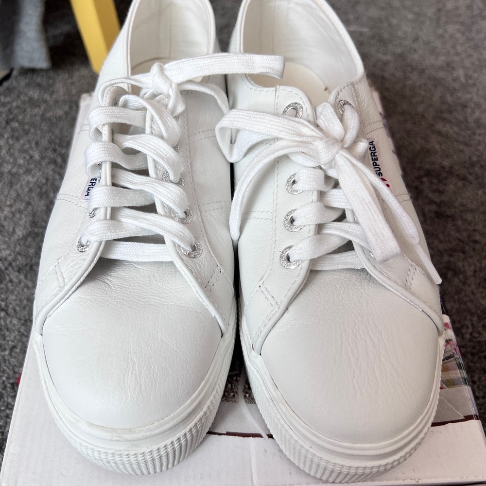 Superga Classic White Leather Sneakers,
size 37